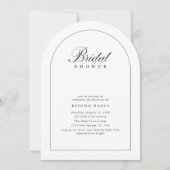 モダンでエレガントなシンプルアーチ ブライダルシャワー フォト 招待状 (正面)