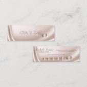 モダンでエレガントなシンプルローズゴールドハート、サテン ロイヤリティカード (正面/裏面)