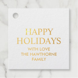 モダンでエレガントなシンプル Happy Holidays フェイバータグ