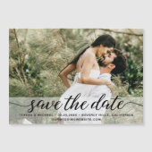 モダンでエレガントなスクリプトのスワッシュが写真と結婚式のデザイン (正面)