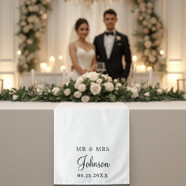 モダンでエレガントなスクリプトの結婚式装飾テーブルランナー タペストリー