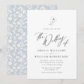 モダンでエレガントなスクリプト結婚式招待状 招待状 (正面/裏面)