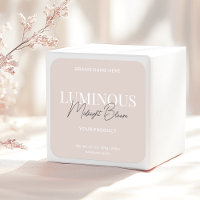 モダンでエレガントなスクリプト製品ラベル ベージュ