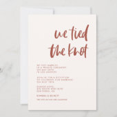 モダンでエレガントなスノーピンクのカードで結婚式の契約を結びました 招待状 (正面)