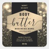 モダンでエレガントなスパークルスクリプトボディバター ラベル (正面)