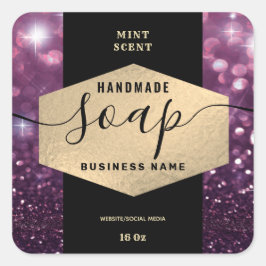 モダンでエレガントなスパークルスクリプトボディバター ラベル