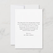 モダンでエレガントなスペイン風ウェディング Gracias フォト サンキューカード (裏面)