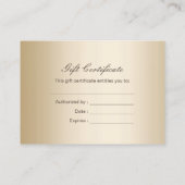 モダンでエレガントなタンの毛の美しいのギフト券 割引カード (裏面)