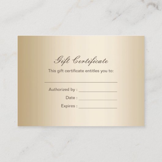 モダンでエレガントなタンの毛の美しいのギフト券 割引カード (裏面)