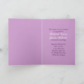 モダンでエレガントなダマスク柄の紫色の結婚式 招待状 (内部)