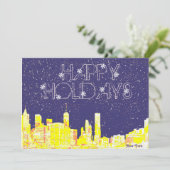 モダンでエレガントなニューヨークシティのスカイライン シーズンカード (スタンド正面)