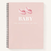モダンでエレガントなパステルピンクのプレゼント 妊婦さんへ ノートブック (正面)