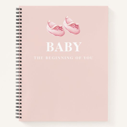 モダンでエレガントなパステルピンクのプレゼント 妊婦さんへ ノートブック (正面)
