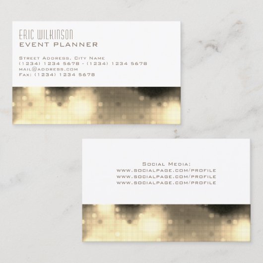 モダンでエレガントなパターンテンプレートライト 名刺 (正面/裏面)