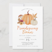 モダンでエレガントなパンプキンのフレンドスキービングディナー 招待状 (正面)