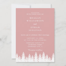 モダンでエレガントなピンクとホワイトのウィンターウェディング