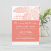 モダンでエレガントなピンクの珊瑚のブライダルシャワー 招待状 (スタンド正面)