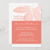 モダンでエレガントなピンクの珊瑚のブライダルシャワー 招待状 (正面/裏面)