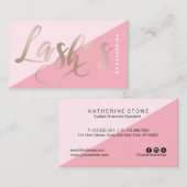 モダンでエレガントなピンク及びばら色の金ゴールドは延長を打ちます 名刺 (正面/裏面)