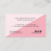 モダンでエレガントなピンク及びばら色の金ゴールドは延長を打ちます 名刺 (裏面)