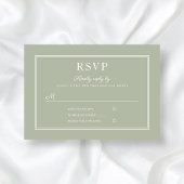 モダンでエレガントなフォーマルセージグリーンの結婚式RSVPカード 出欠カード