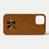 モダンでエレガントなフロア背景モノグラム Case-Mate iPhoneケース (裏面 (横))