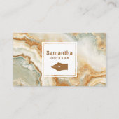 モダンでエレガントなブラウンマーブルペンニブプロフェッショナル 名刺 (正面)