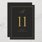 モダンでエレガントなブラックのテーブルナンバー (正面/裏面)