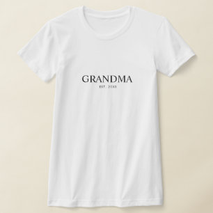 モダンでエレガントなブラックの祖母ギフト Tシャツ