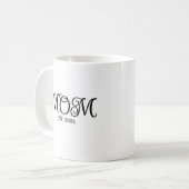 モダンでエレガントなブラックスクリプト Mom Established コーヒーマグカップ (正面左)