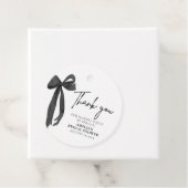 モダンでエレガントなブラックボウの感謝を込めた ブライダルシャワー フェイバータグ (インサイチュ)