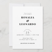 モダンでエレガントなブラック＆ホワイトのウェディング 招待状 (正面)