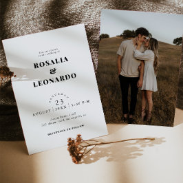 モダンでエレガントなブラック＆ホワイトのウェディング 招待状