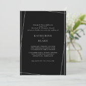 モダンでエレガントなブラック＆ホワイトの幾何学的な結婚式 招待状 (スタンド正面)