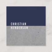 モダンでエレガントなブルーグレーのコンサルタント スクエア名刺 (正面)