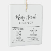 モダンでエレガントなベビー誕生記念写真 セラミックオーナメント (右)