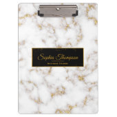 モダンでエレガントなホワイトゴールドの大理石の名前-クリップボード クリップボード (正面)