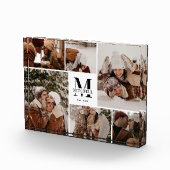 モダンでエレガントなホワイトファミリーフォトコラージュ記念品 フォトブロック (右)