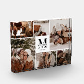 モダンでエレガントなホワイトファミリーフォトコラージュ記念品 フォトブロック (左)