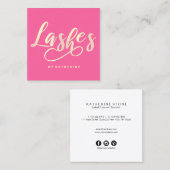 モダンでエレガントなマゼンタのピンクの金ゴールドの鞭延長 スクエア名刺 (正面/裏面)