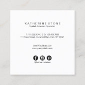 モダンでエレガントなマゼンタのピンクの金ゴールドの鞭延長 スクエア名刺 (裏面)