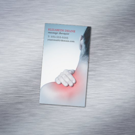 モダンでエレガントなマッサージセラピストの女性の背部 マグネット名刺 (インサイチュ)