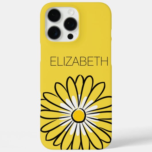モダンでエレガントなミニマリストのヒナギクの花とテキスト Case-Mate iPhoneケース (裏面)