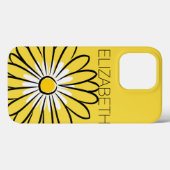モダンでエレガントなミニマリストのヒナギクの花とテキスト Case-Mate iPhoneケース (裏面 (横))