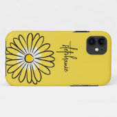 モダンでエレガントなミニマリストのヒナギクの花とテキスト Case-Mate iPhoneケース (裏面(横))