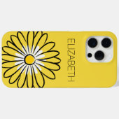 モダンでエレガントなミニマリストのヒナギクの花とテキスト Case-Mate iPhoneケース (裏面 (横))