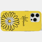 モダンでエレガントなミニマリストのヒナギクの花とテキスト Case-Mate iPhoneケース (裏面 (横))