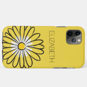 モダンでエレガントなミニマリストの雰囲気を醸し出すデイジーの花とテキスト Case-Mate iPhoneケース (裏面(横))