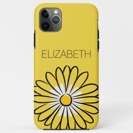 モダンでエレガントなミニマリストの雰囲気を醸し出すデイジーの花とテキスト Case-Mate iPhoneケース (裏面)
