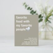 モダンでエレガントなミニマルなリハーサルディナー ポストカード (スタンド正面)